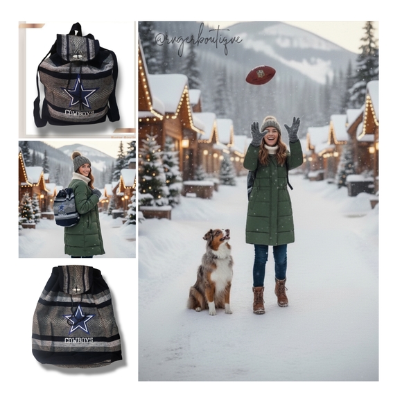 🌿Dallas Cowboys Fan Woven Drawstring Backpack⭐ - Picture 14 of 16